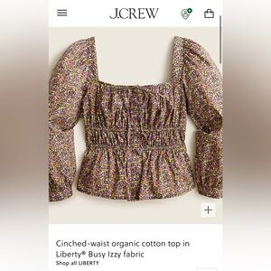 J Crew Cinched-waist organic cotton top in Liberty® Busy Izzy fabric 14